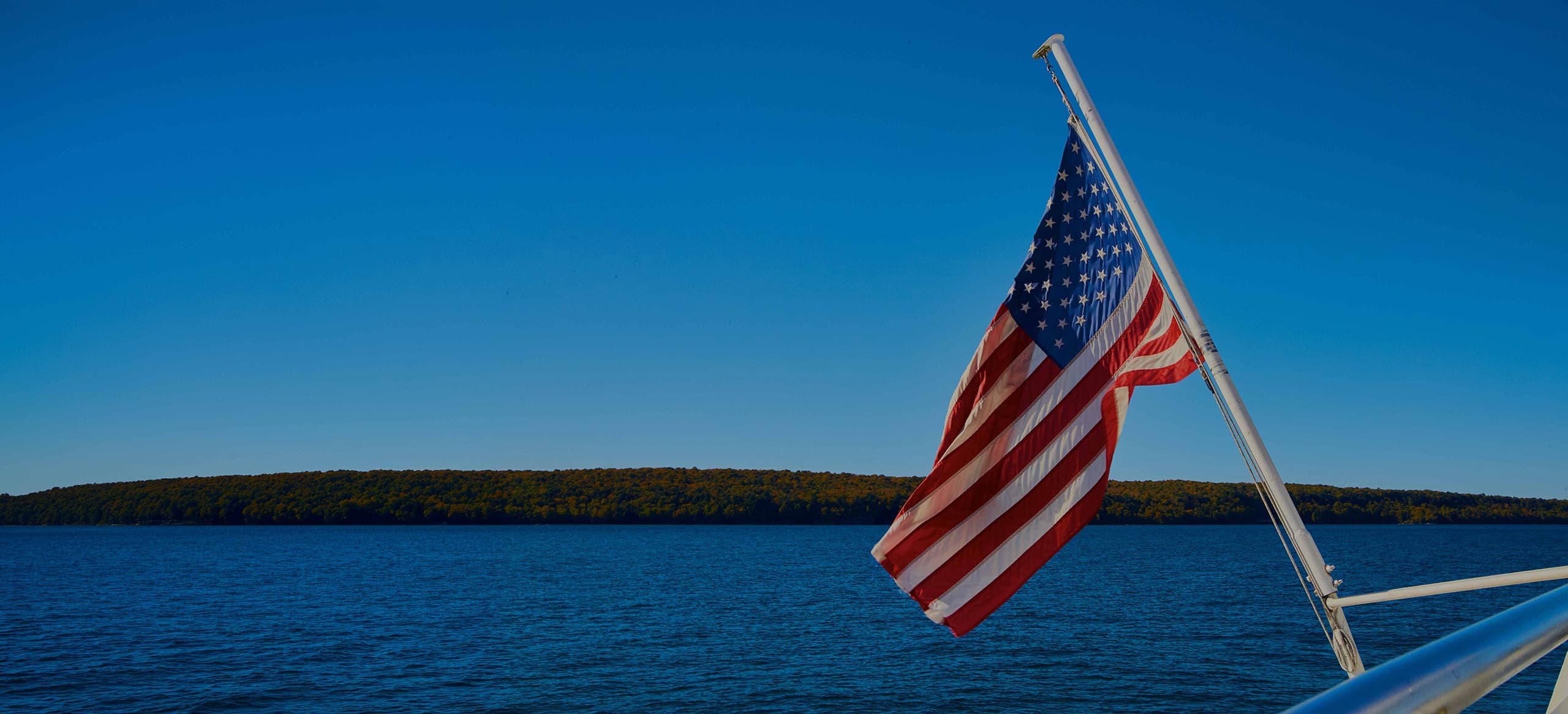 American flag on Victory Cruise Lines