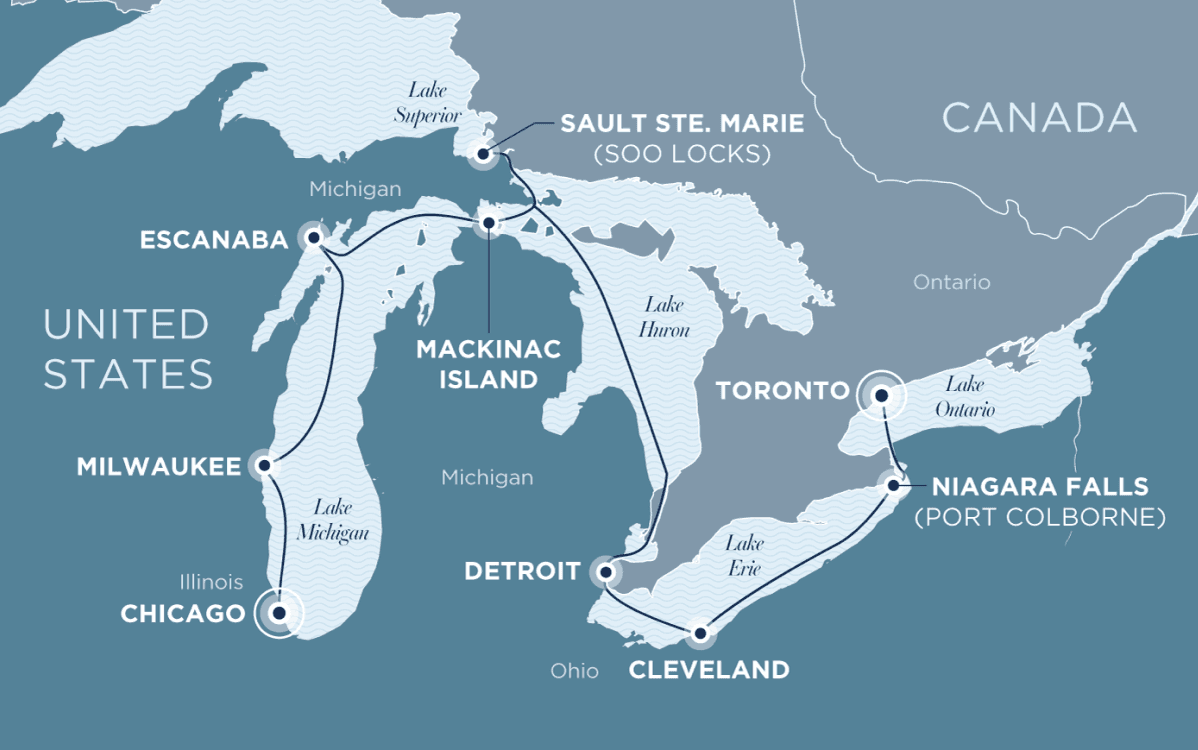 Toronto to Chicago route map